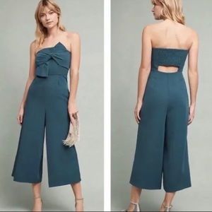 Anthropology Hailee C strapless jumpsuit green 12
